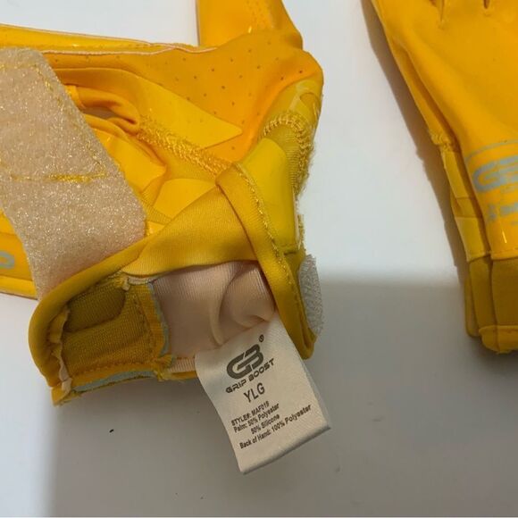 Grip Boost Youth Football Gloves Pro Elite - Youth Yellow size Large - Picture 5 of 6
